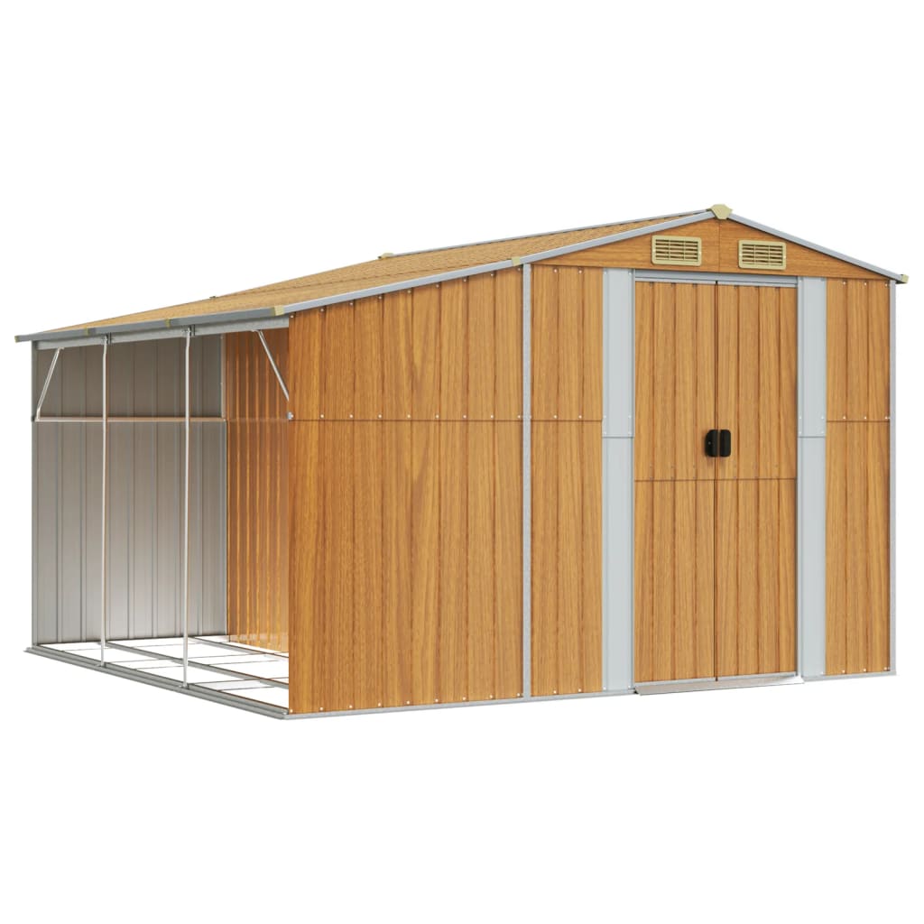 Capanno Giardino Marrone Chiaro 277x279x179 cm Acciaio Zincato