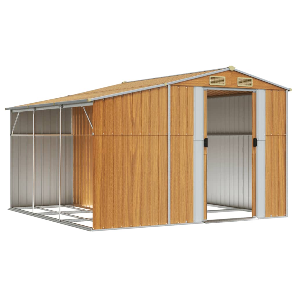 Capanno Giardino Marrone Chiaro 277x279x179 cm Acciaio Zincato