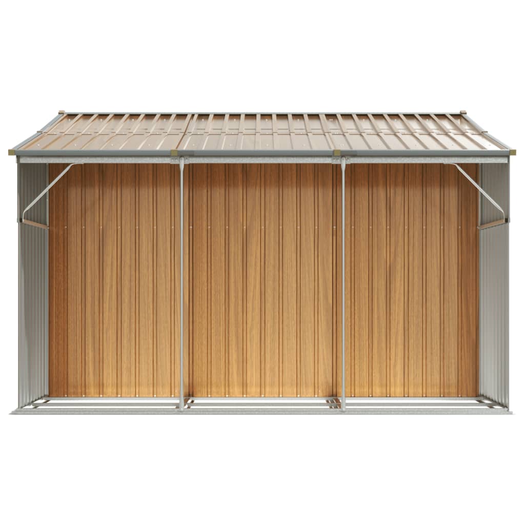 Capanno Giardino Marrone Chiaro 277x279x179 cm Acciaio Zincato