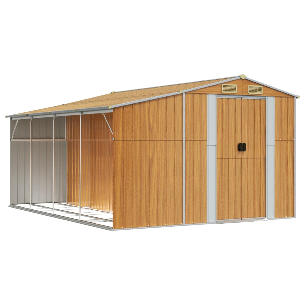 Capanno Giardino Marrone Chiaro 277x365,5x179cm Acciaio Zincato