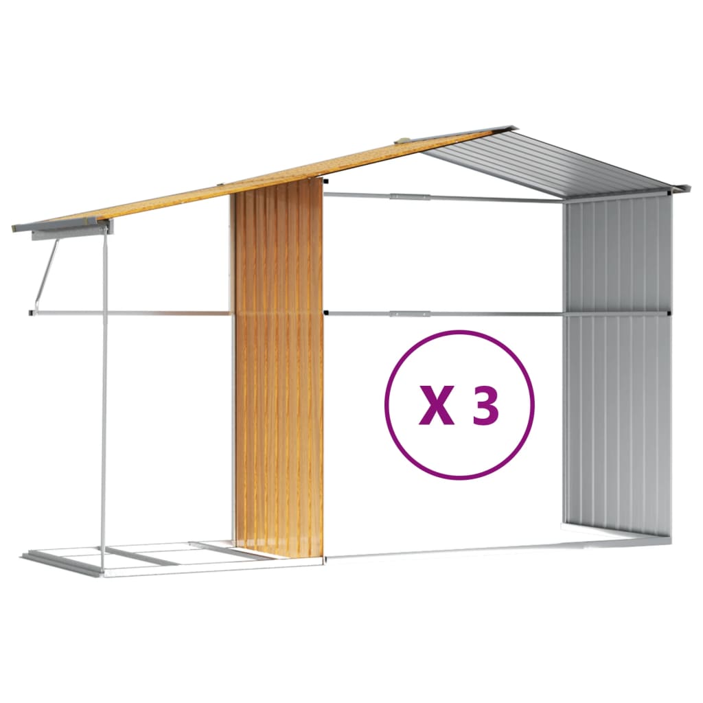 Capanno Giardino Marrone Chiaro 277x365,5x179cm Acciaio Zincato
