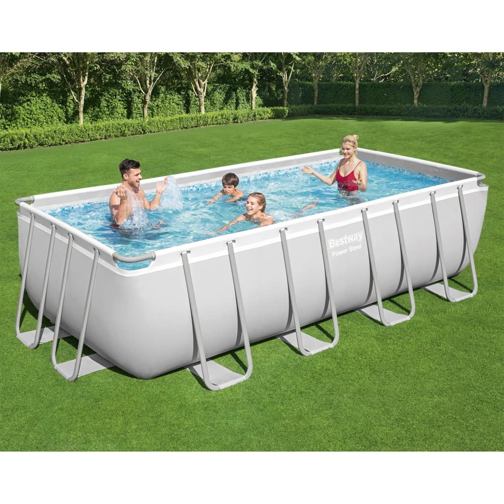 Set Piscina Power Steel Rettangolare 488x244x122 cm