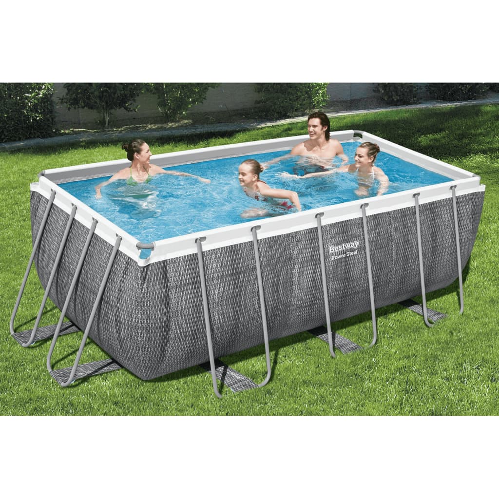 Set Piscina Rettangolare Power Steel 412x201x122 cm