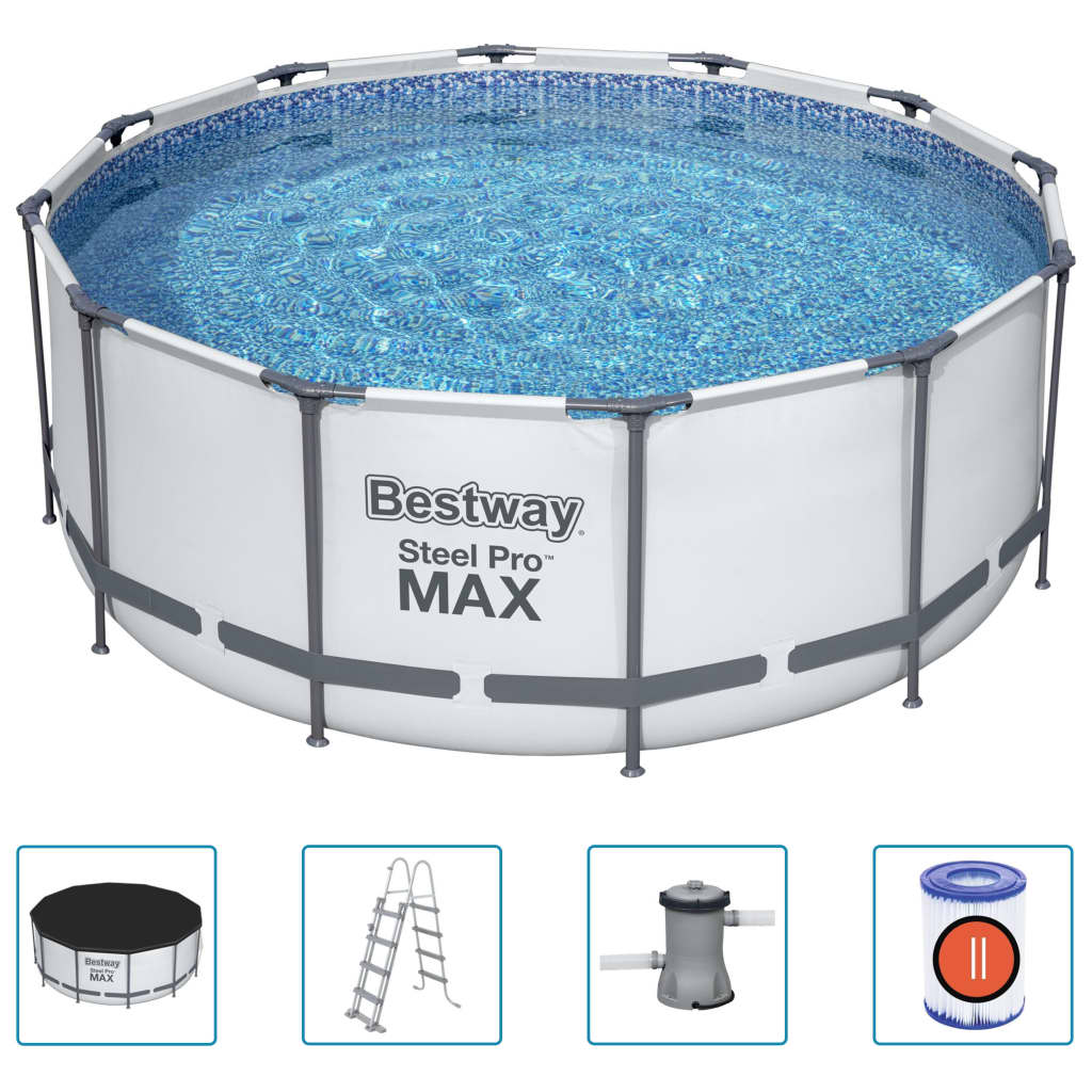 Set Piscina Rotonda Steel Pro MAX 366x122 cm