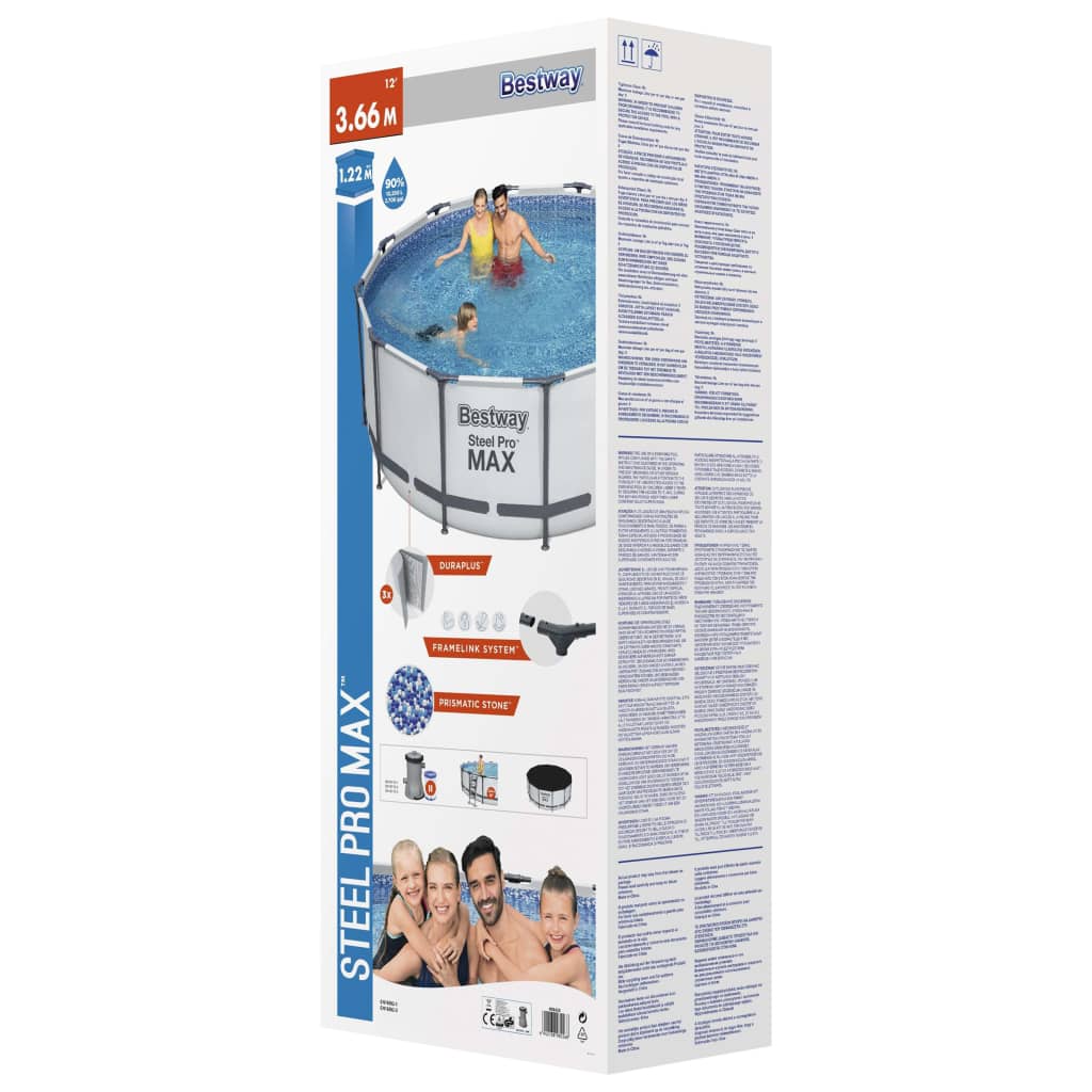 Set Piscina Rotonda Steel Pro MAX 366x122 cm