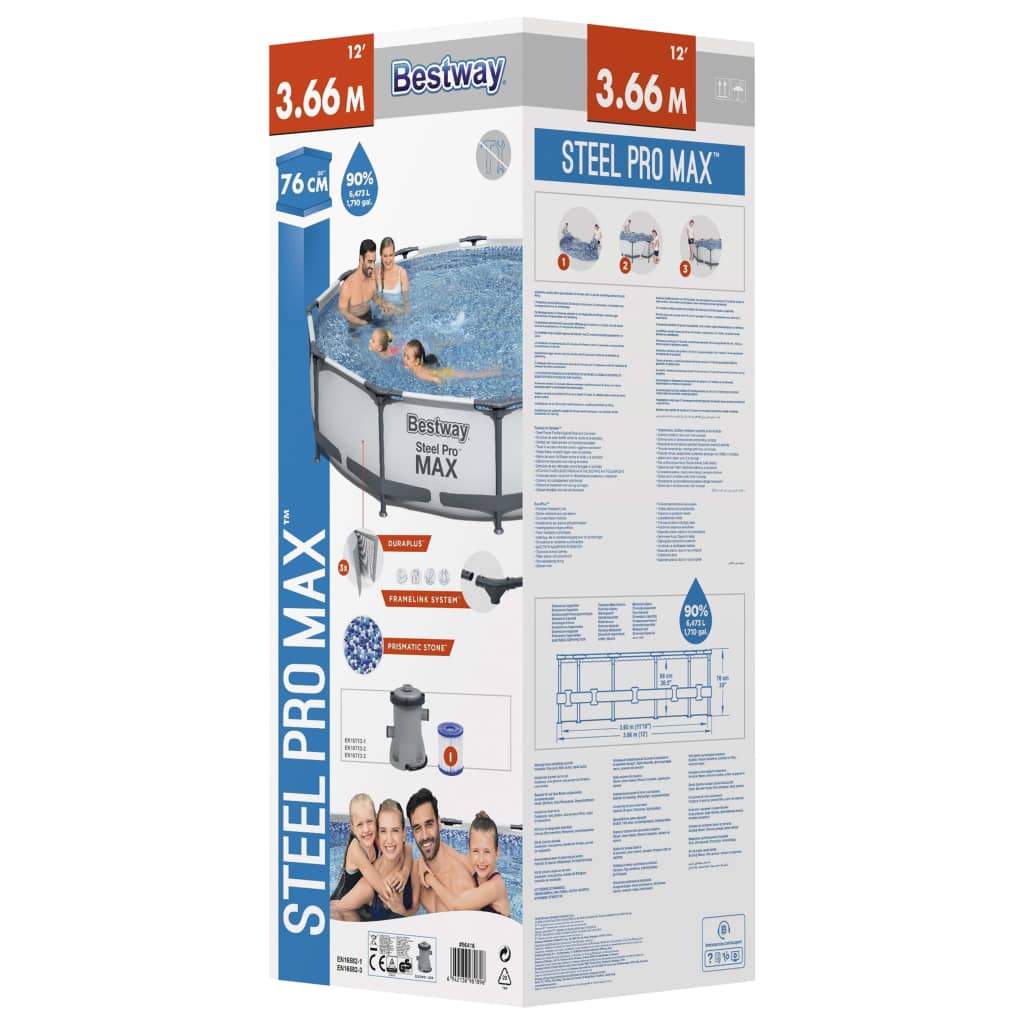 Set Piscina Steel Pro MAX 366x76 cm