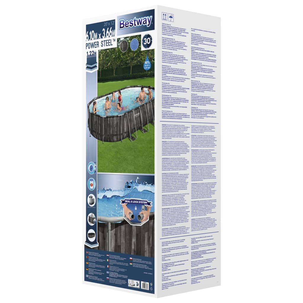 Set Piscina Ovale Power Steel 488x305x107 cm