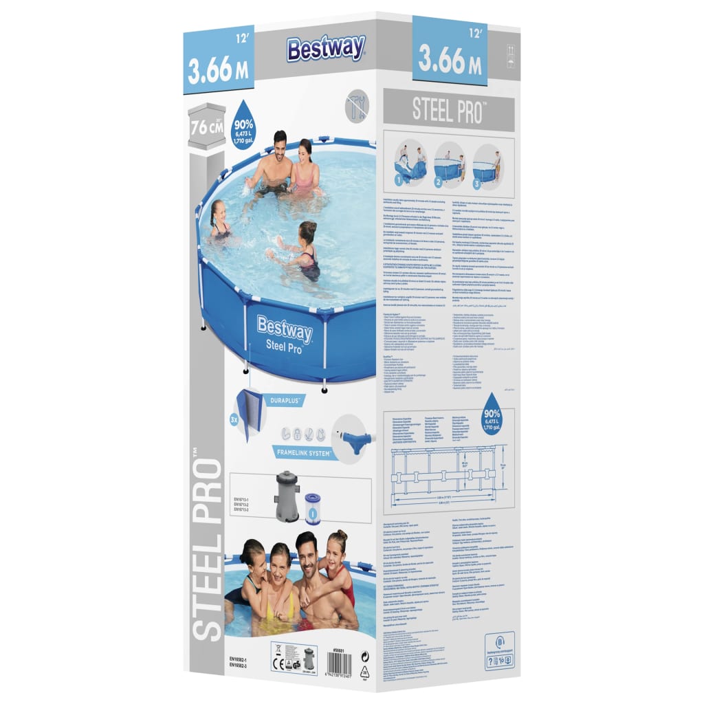 Telaio Piscina Steel Pro 366x76 cm