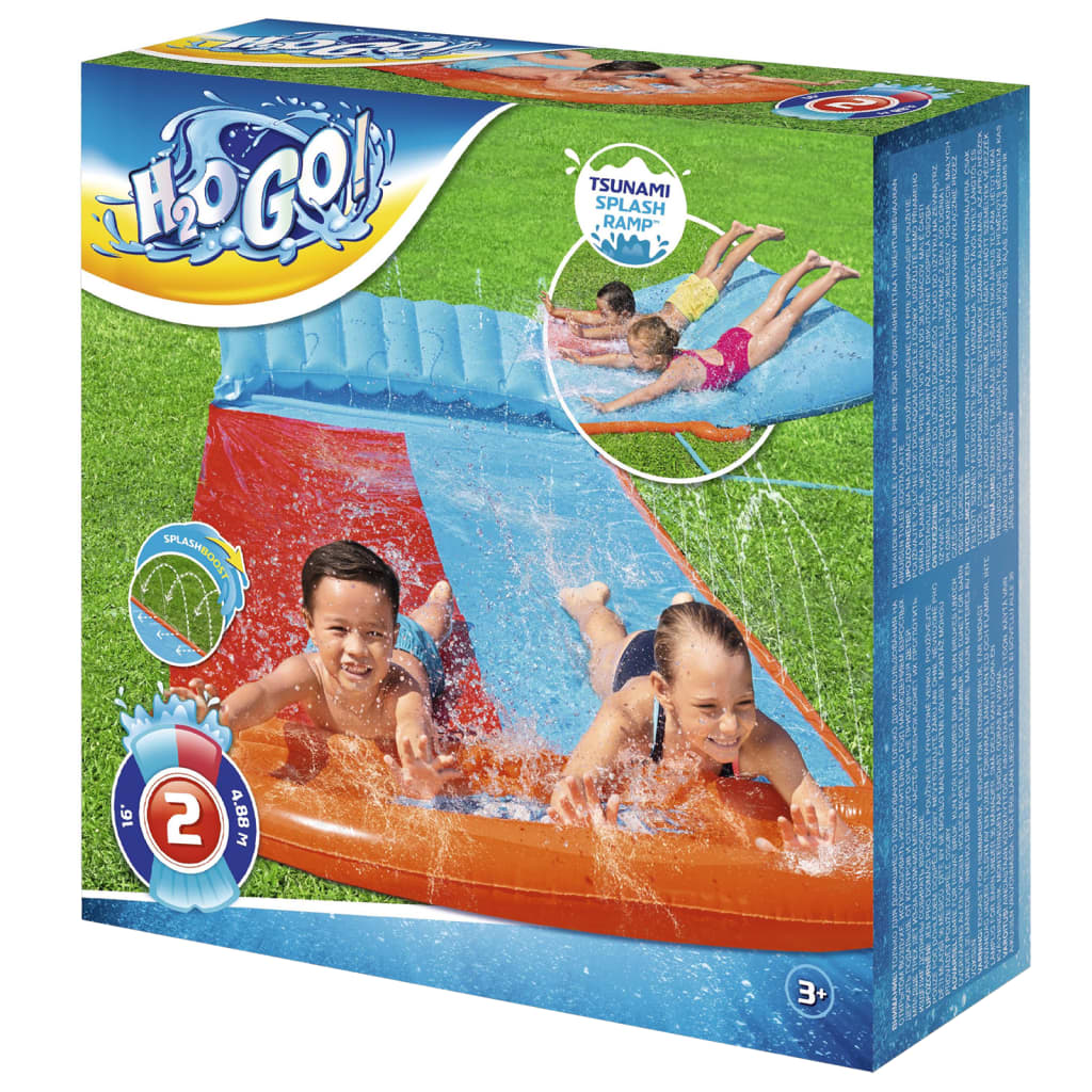 H2OGO Doppio Scivolo d'Acqua Tsunami Splash Ramp