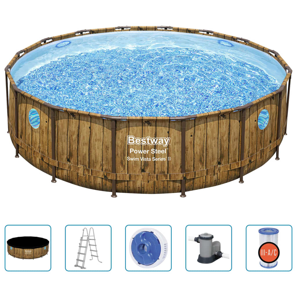 Set Piscina Power Steel 488x122 cm