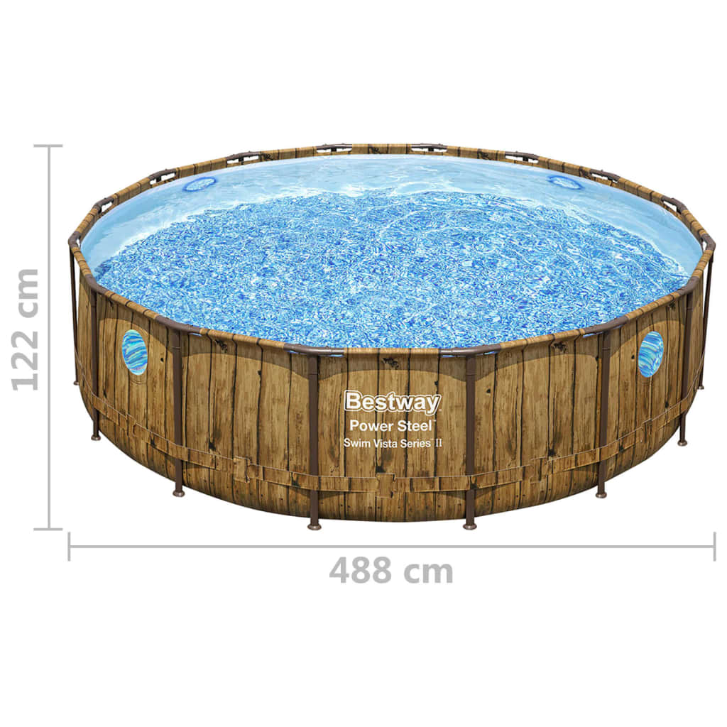 Set Piscina Power Steel 488x122 cm
