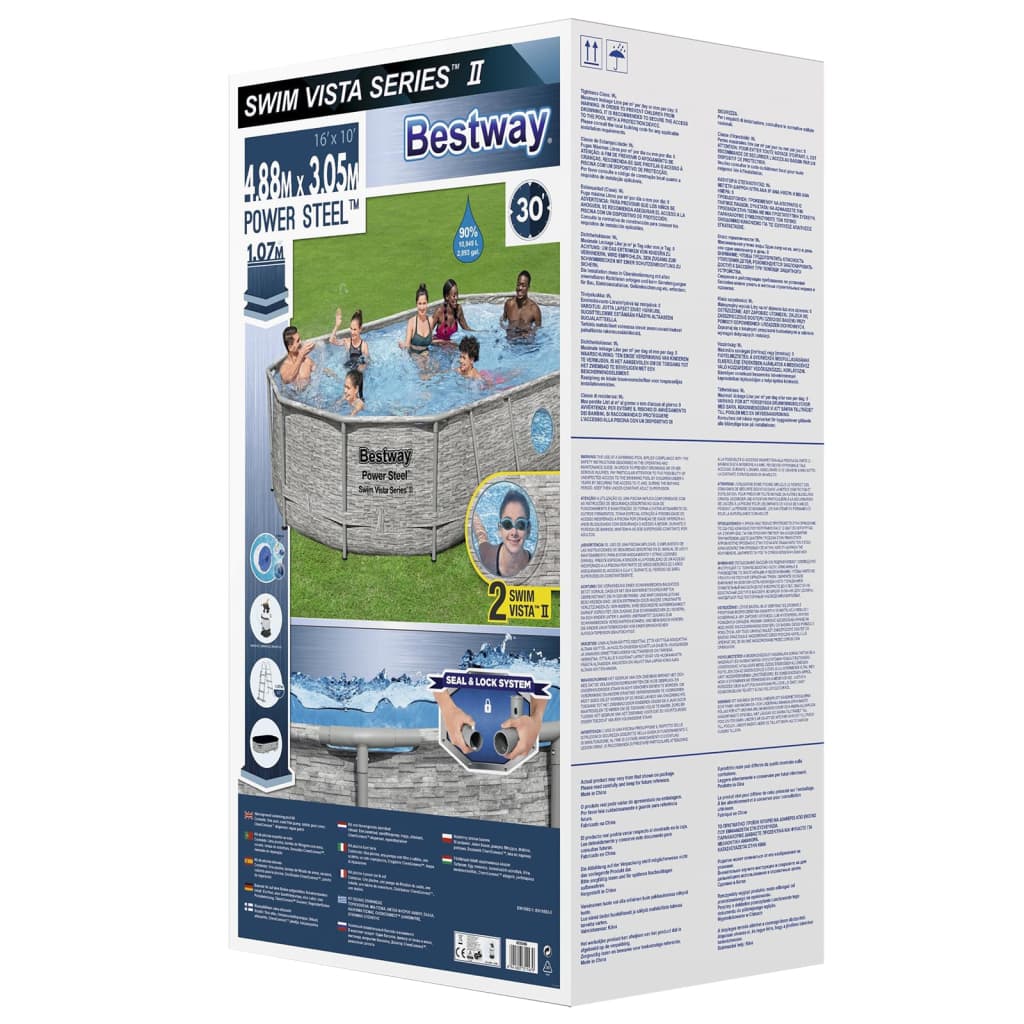 Set Piscina Power Steel 488x305x107 cm
