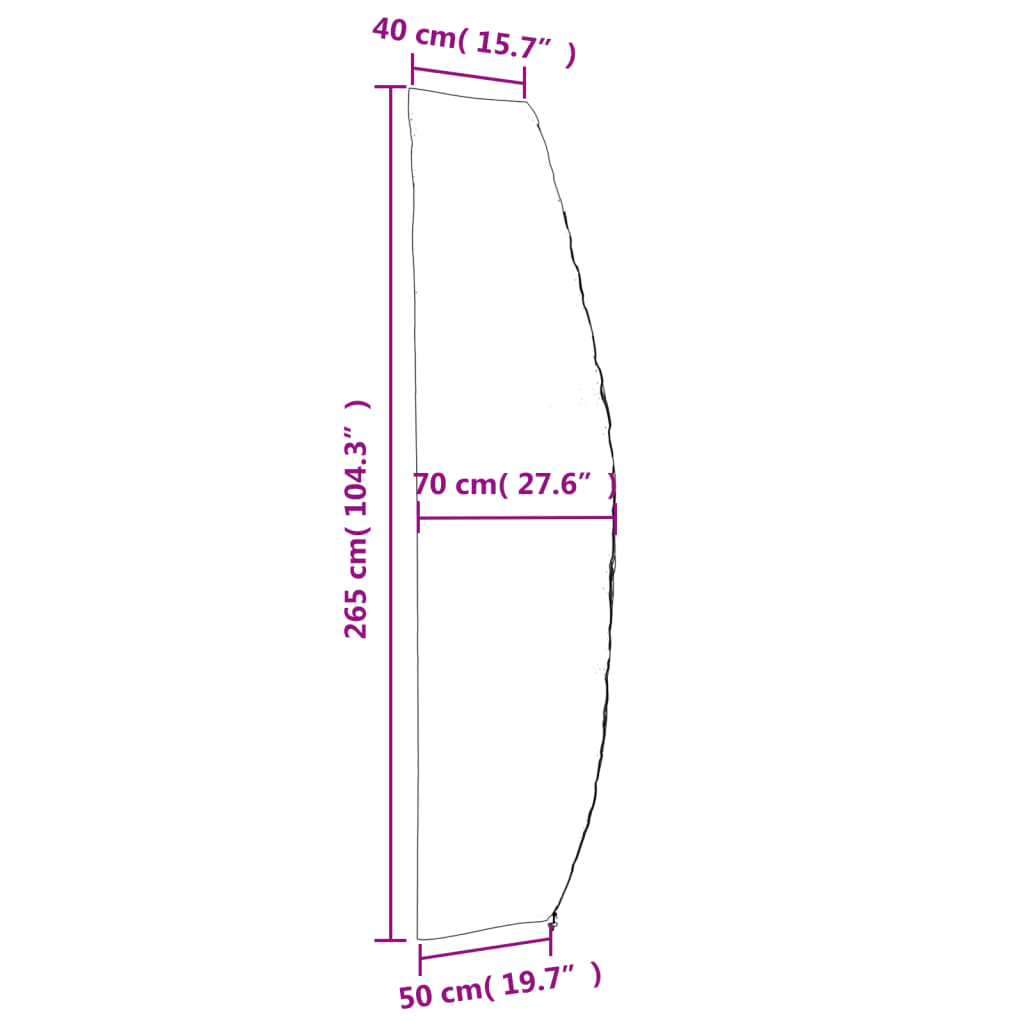 Coperture Ombrellone Giardino 2pz 265x50/70/40 cm 420D Oxford