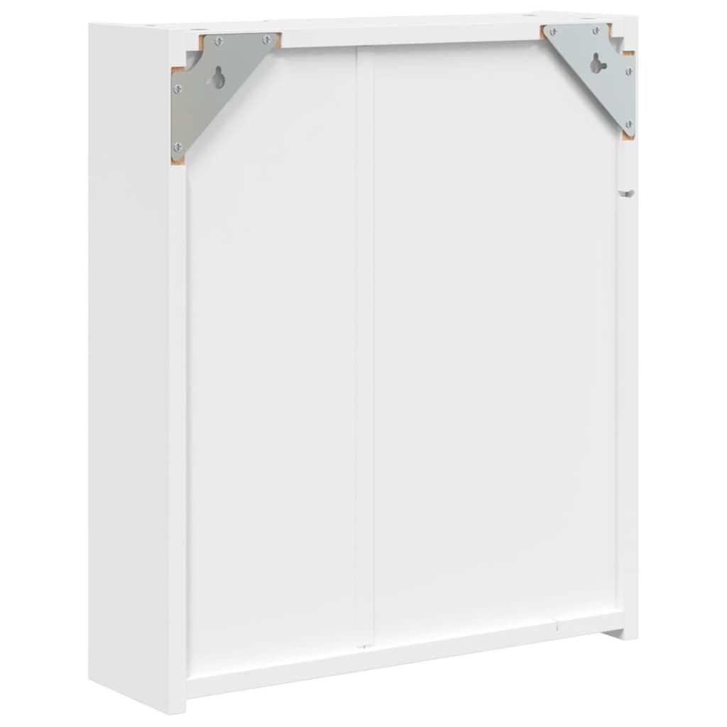 Armadietto Bagno con Specchio e LED Bianco 45x13x52 cm