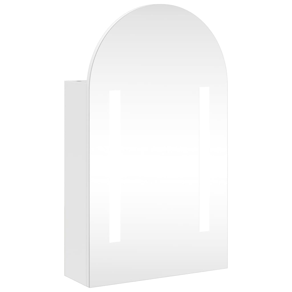 Armadietto Bagno con Specchio e LED ad Arco Bianco 42x13x70 cm