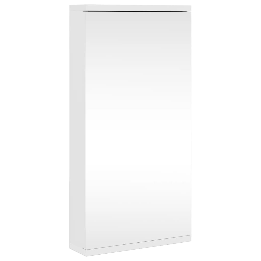 Armadietto Angolare con Specchio da Bagno Bianco 30x24x60 cm