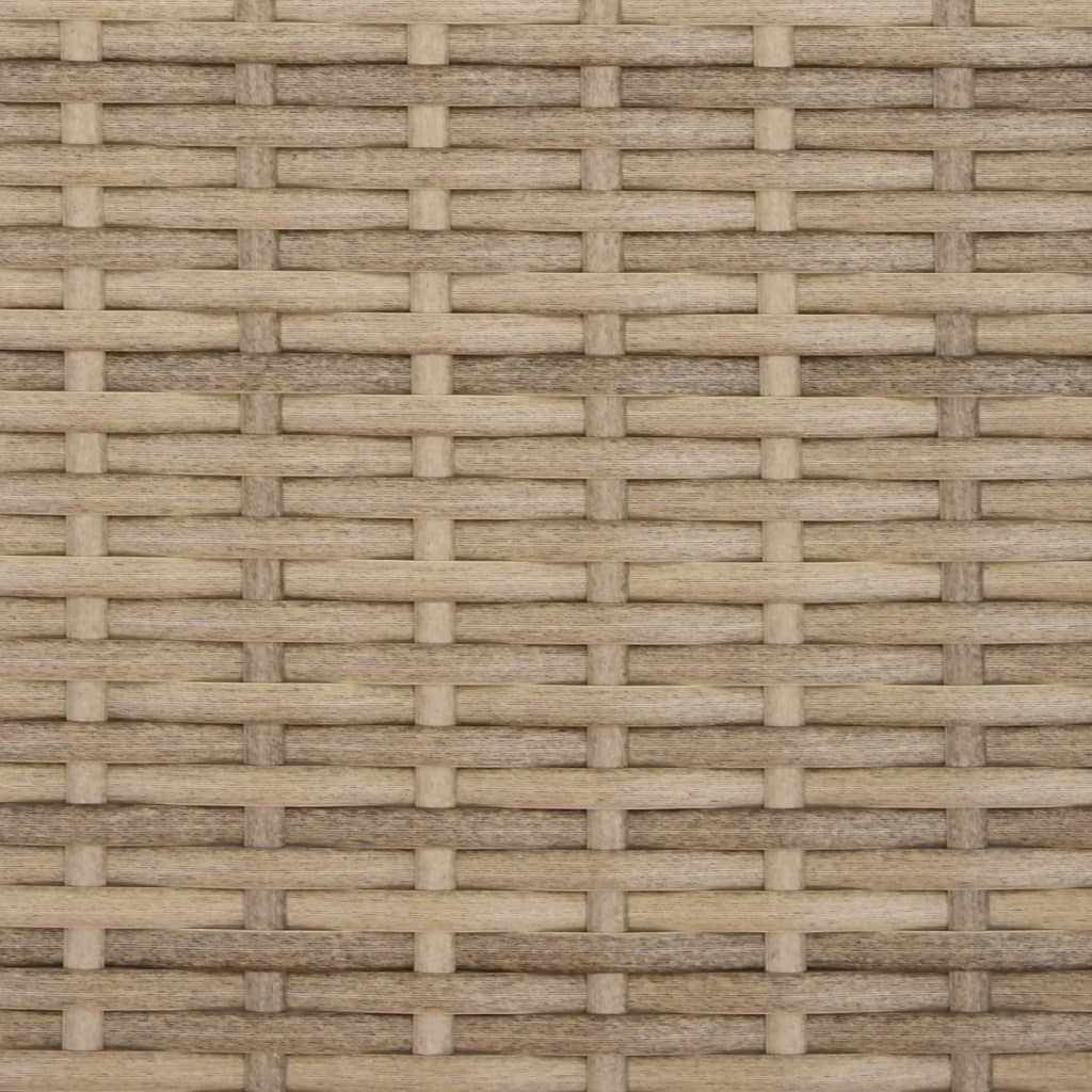 Divano Giardino 2Posti Ombrellone e Sgabelli Beige Polyrattan