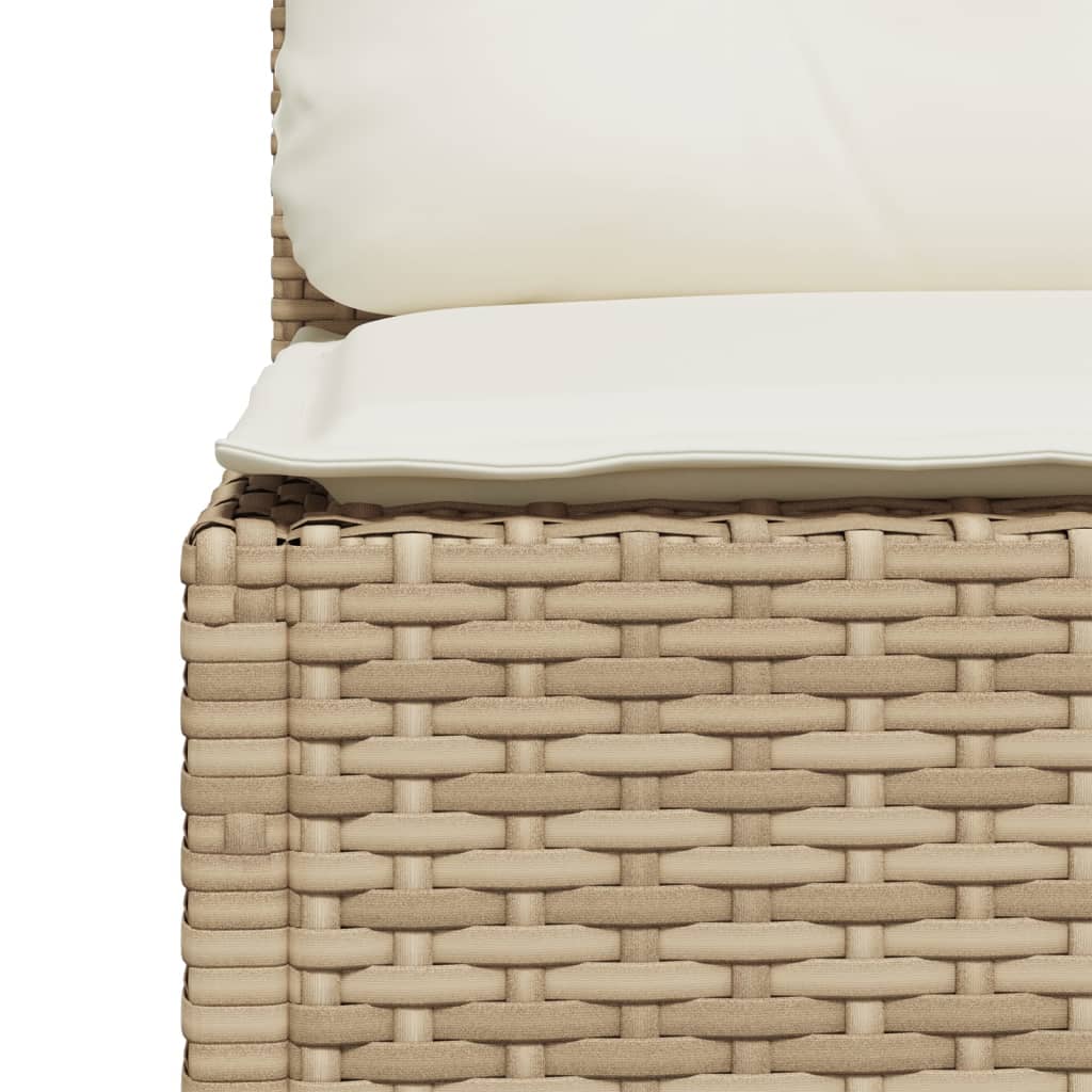 Divano da Giardino con Cuscini a 3 Posti Beige in Polyrattan