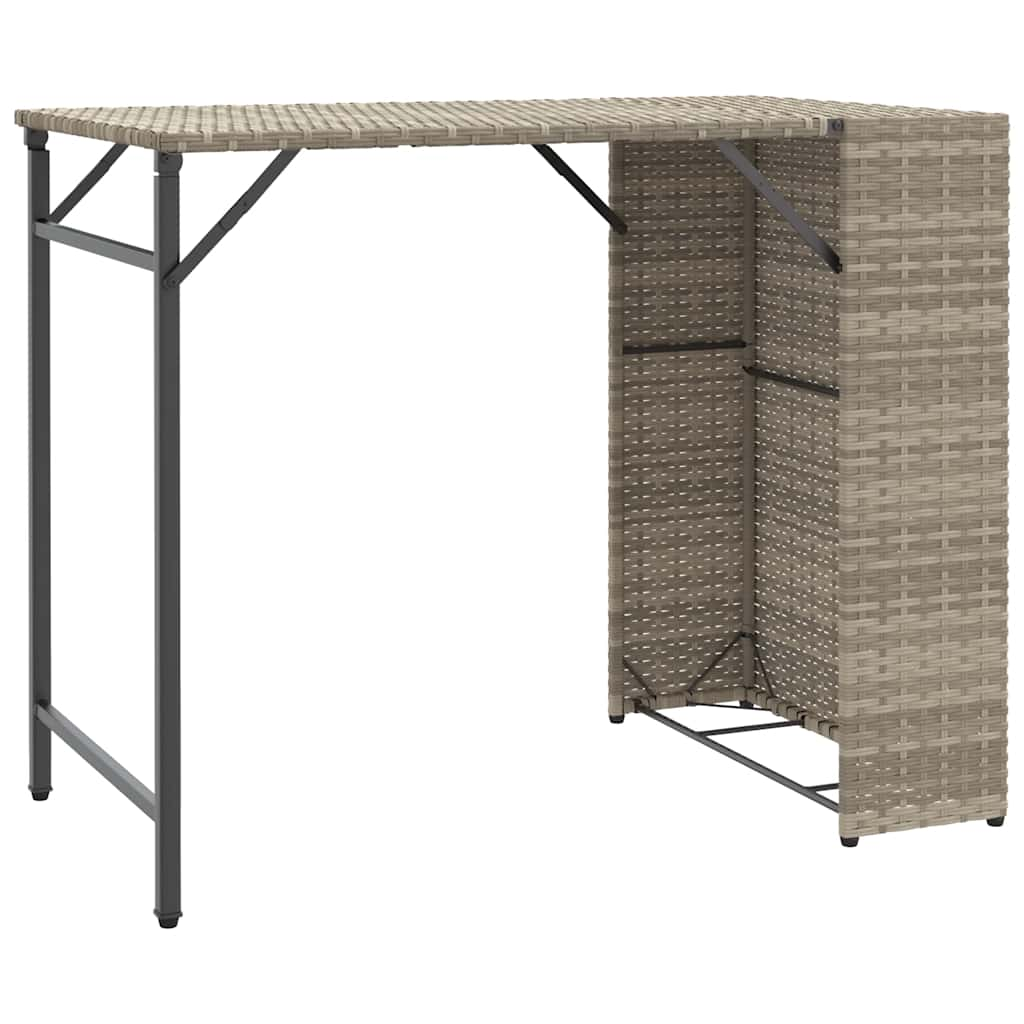 Set Pranzo da Giardino Pieghevole 5 pz Grigio Chiaro Polyrattan