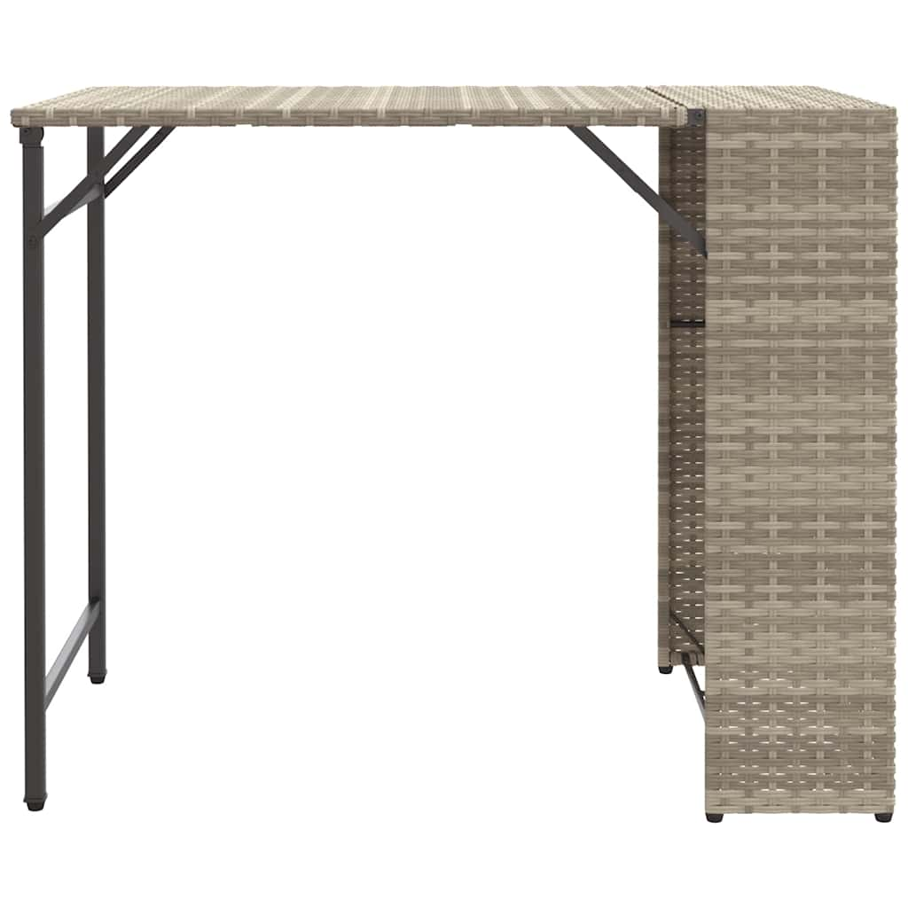 Set Pranzo da Giardino Pieghevole 5 pz Grigio Chiaro Polyrattan