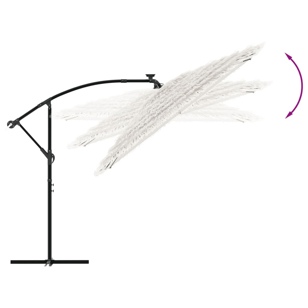 Ombrellone Giardino con Palo in Acciaio Bianco 290x290x238 cm