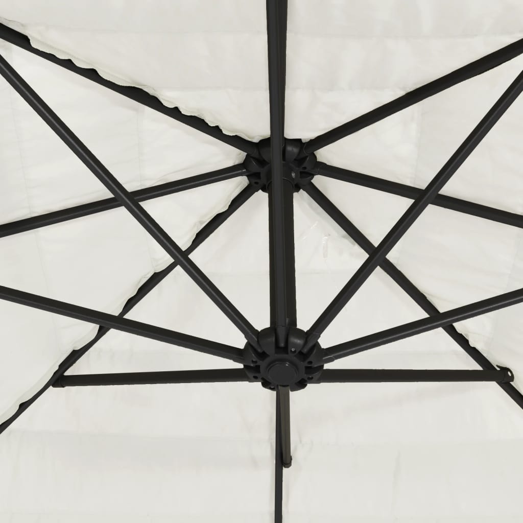 Ombrellone Giardino con Palo in Acciaio Bianco 290x290x238 cm
