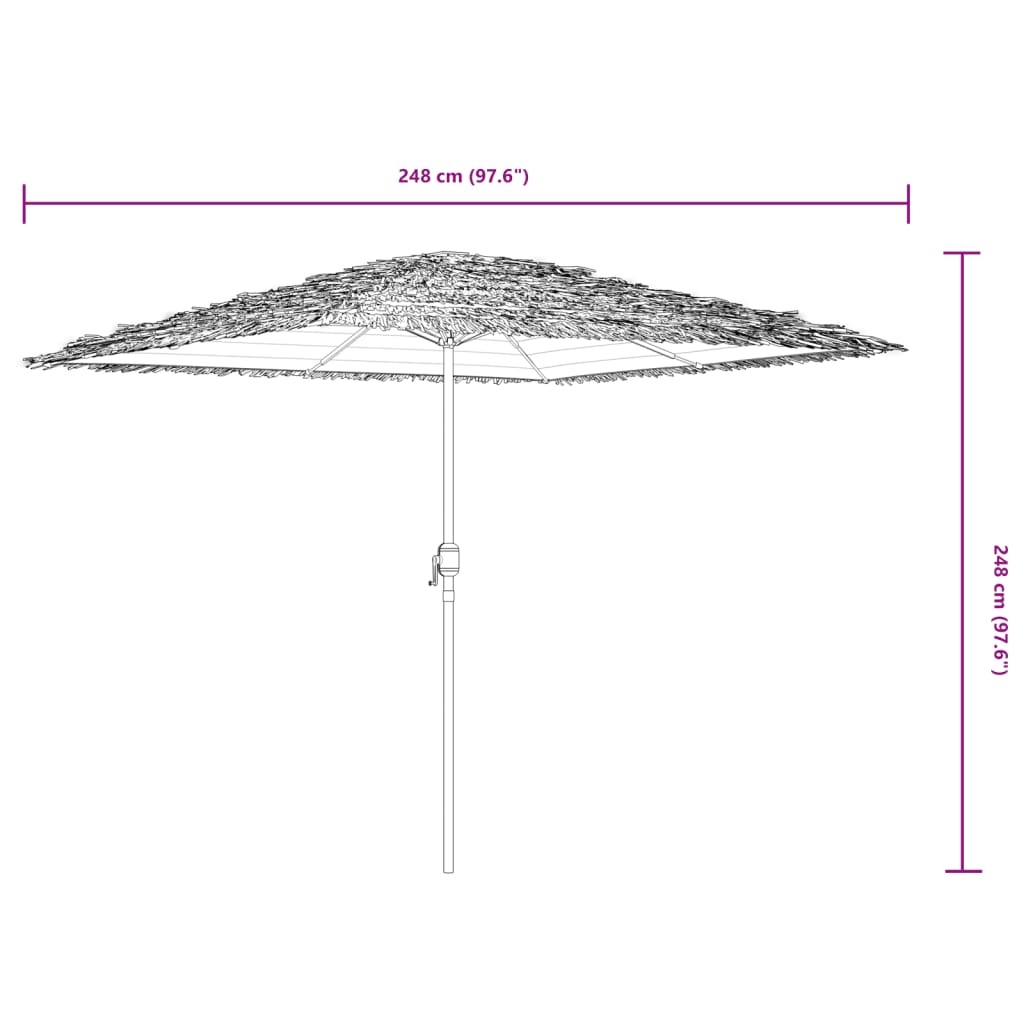 Ombrellone Giardino con Palo in Acciaio Marrone 248x248x248 cm