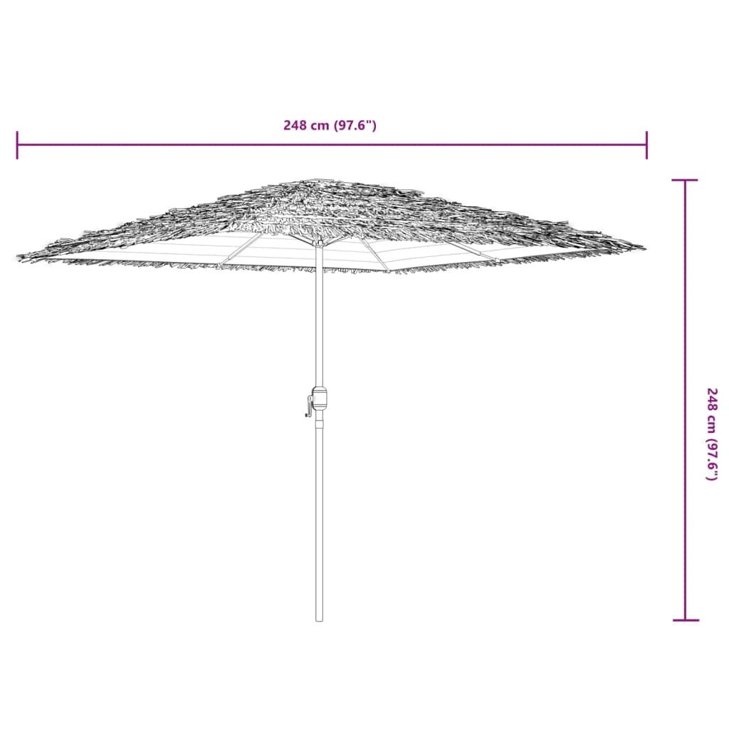 Ombrellone Giardino con Palo in Acciaio Blu 248x248x248 cm