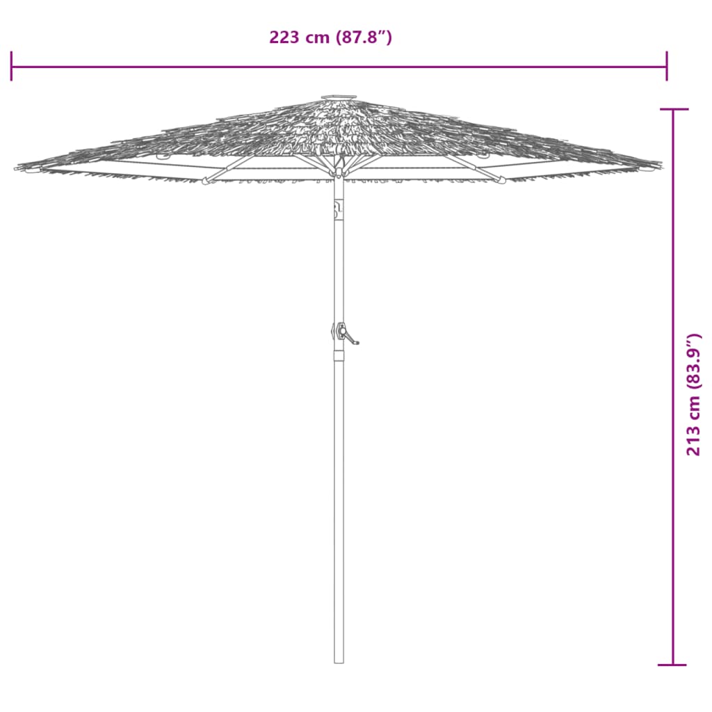 Ombrellone Giardino con Palo in Acciaio Blu 223x223x213 cm