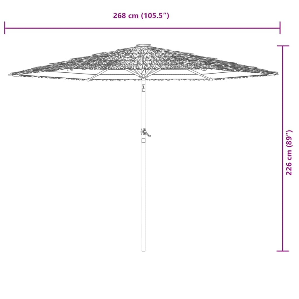 Ombrellone Giardino con Palo in Acciaio Marrone 268x268x226 cm