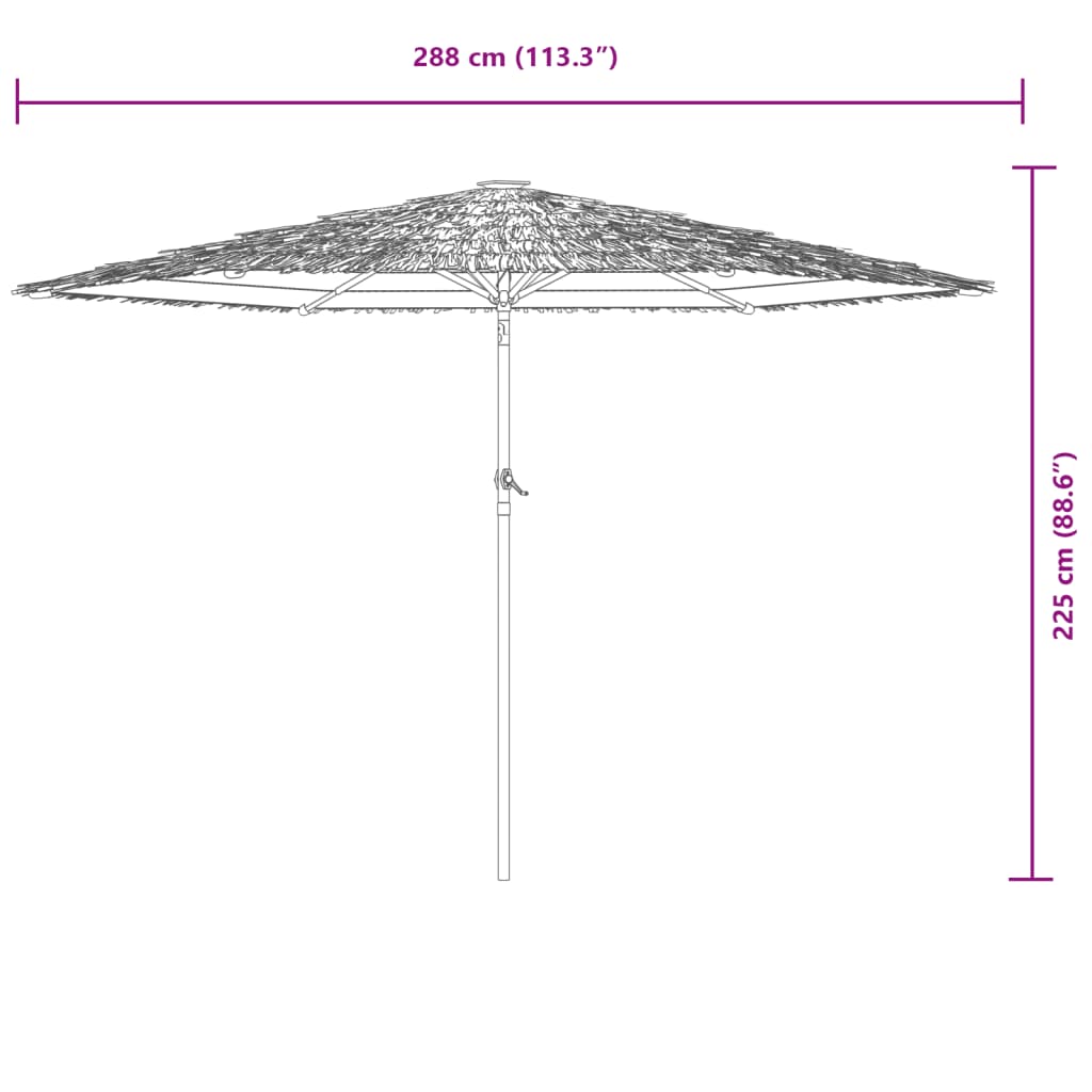 Ombrellone Giardino con Palo in Acciaio Blu 288x288x225 cm