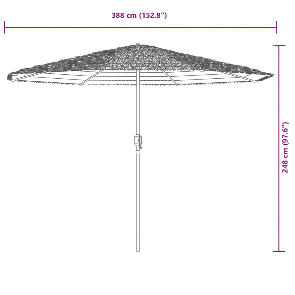 Ombrellone Giardino con Palo in Acciaio Marrone 388x388x248 cm