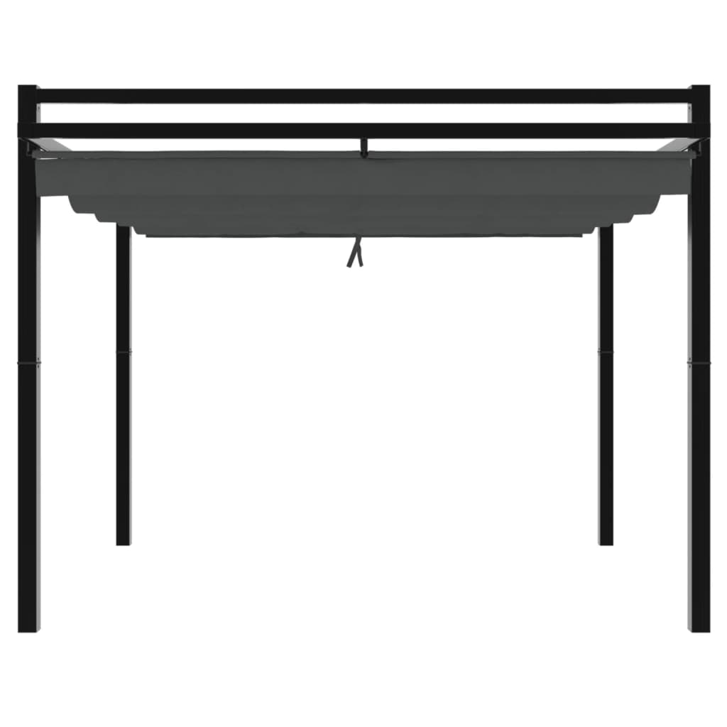 Gazebo Giardino con Tetto Retrattile Antracite 3x3 m Alluminio