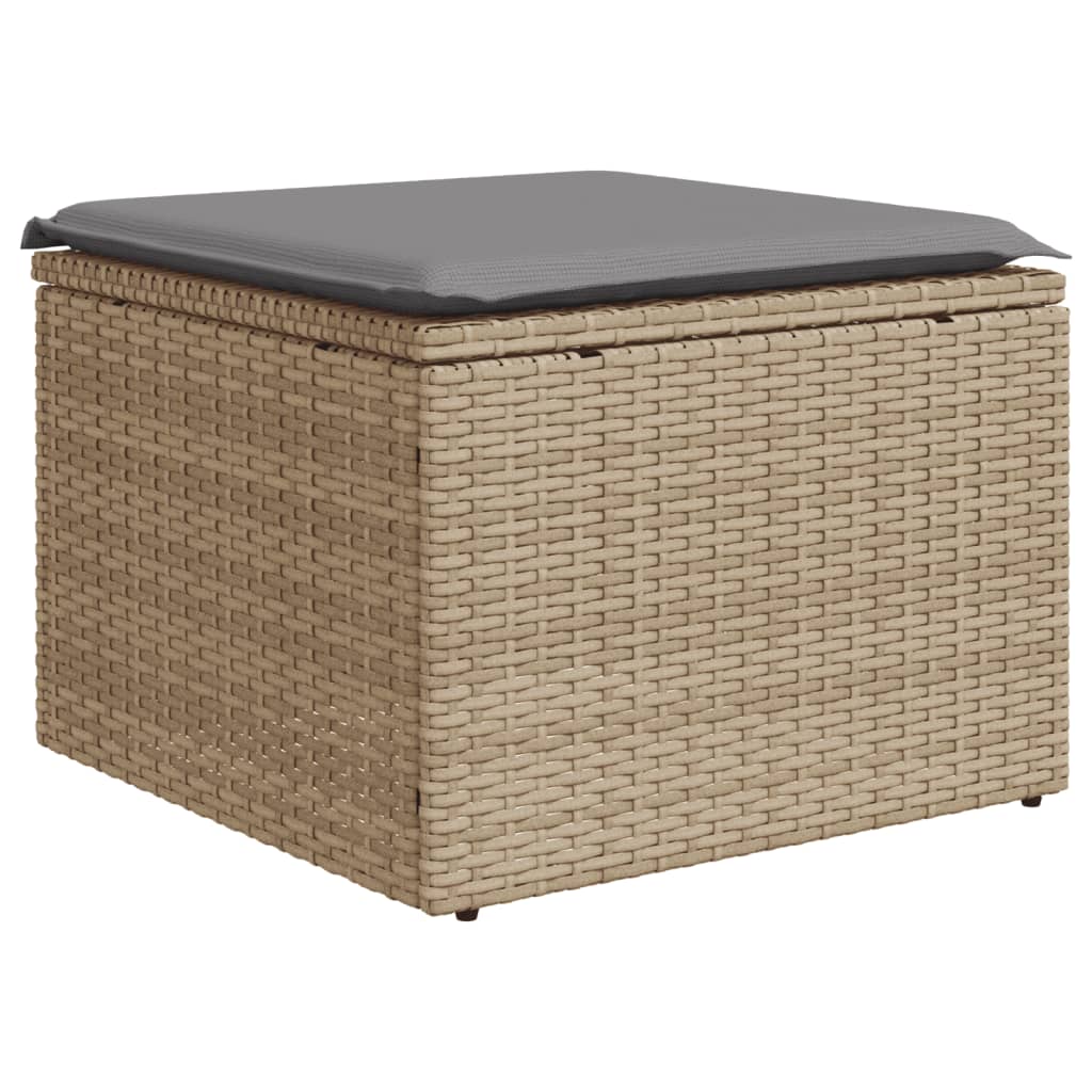 Set Divano da Giardino 6 pz con Cuscini Beige in Polyrattan