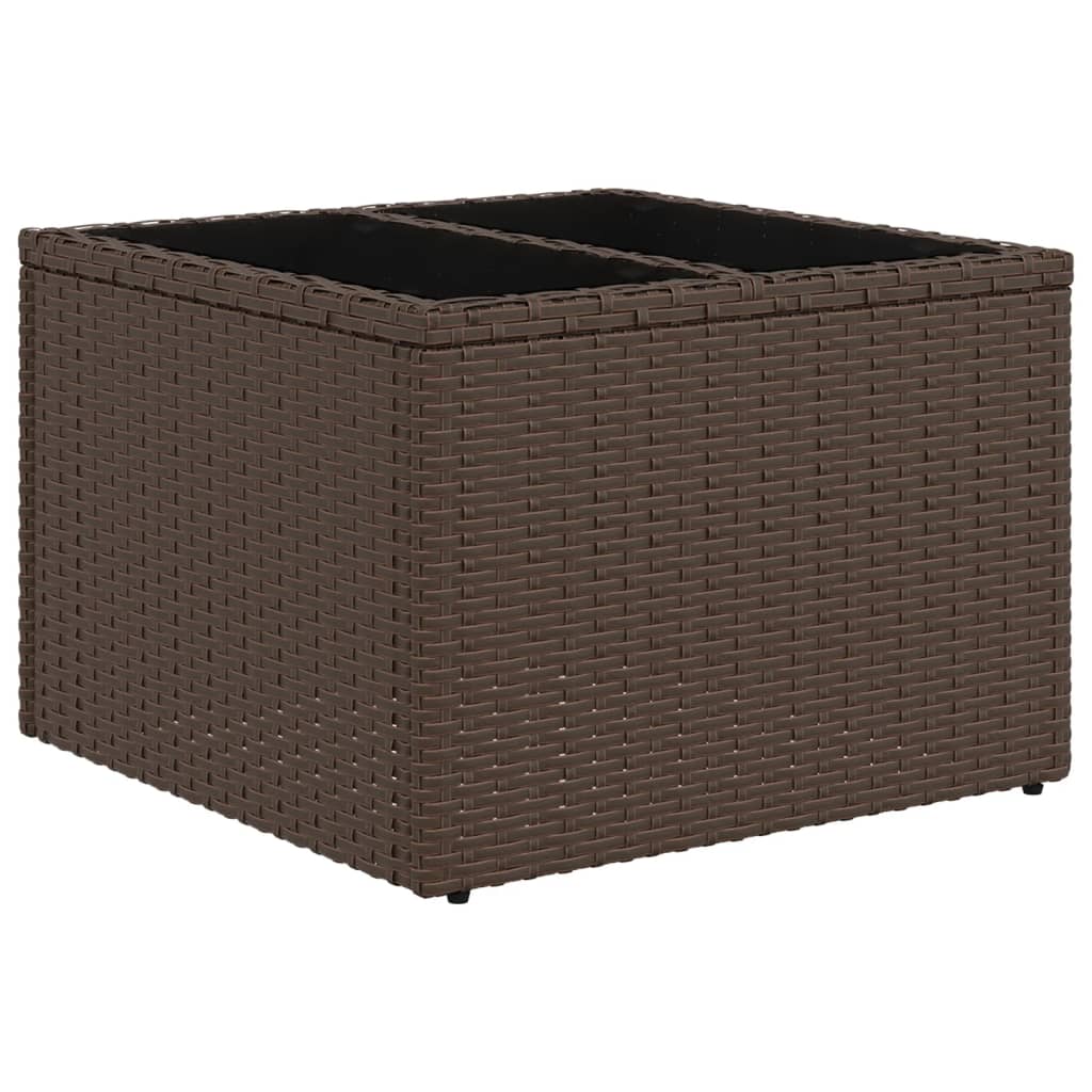 Set Divani da Giardino 11 pz con Cuscini Polyrattan Marrone