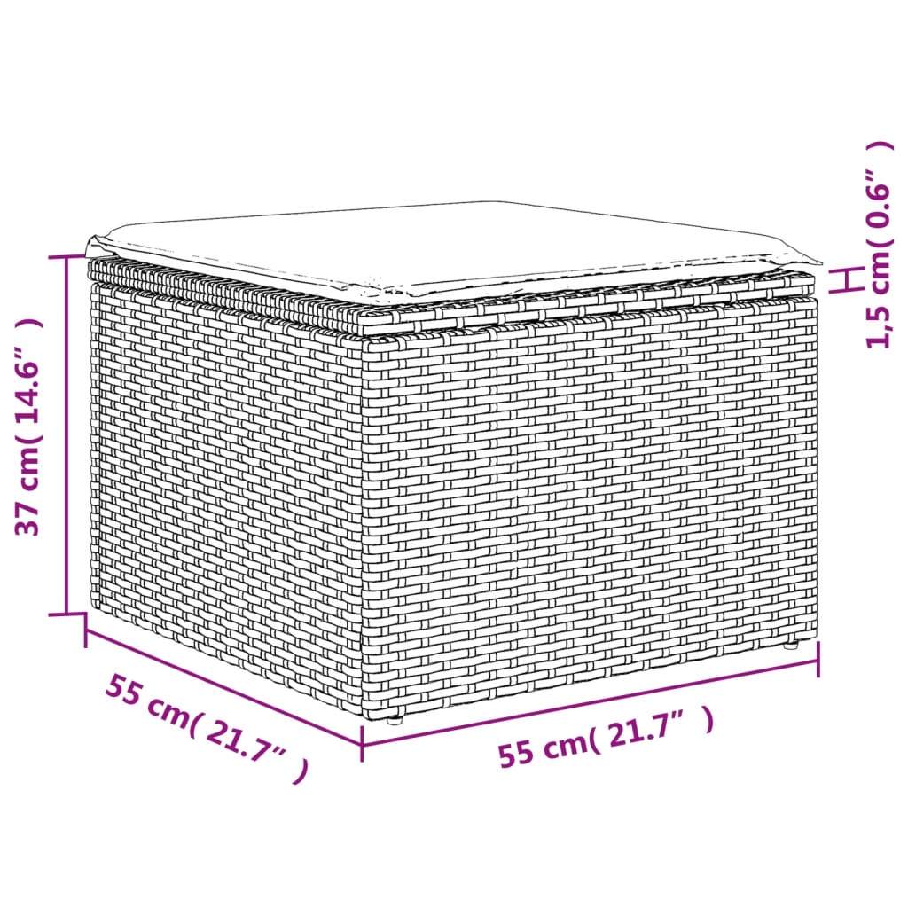 Set Divano da Giardino 6 pz con Cuscini Marrone in Polyrattan