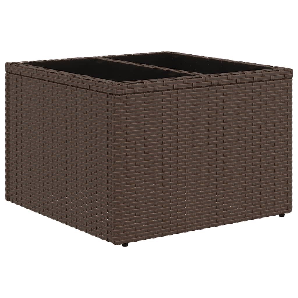 Set Divano da Giardino 5 pz con Cuscini Marrone in Polyrattan