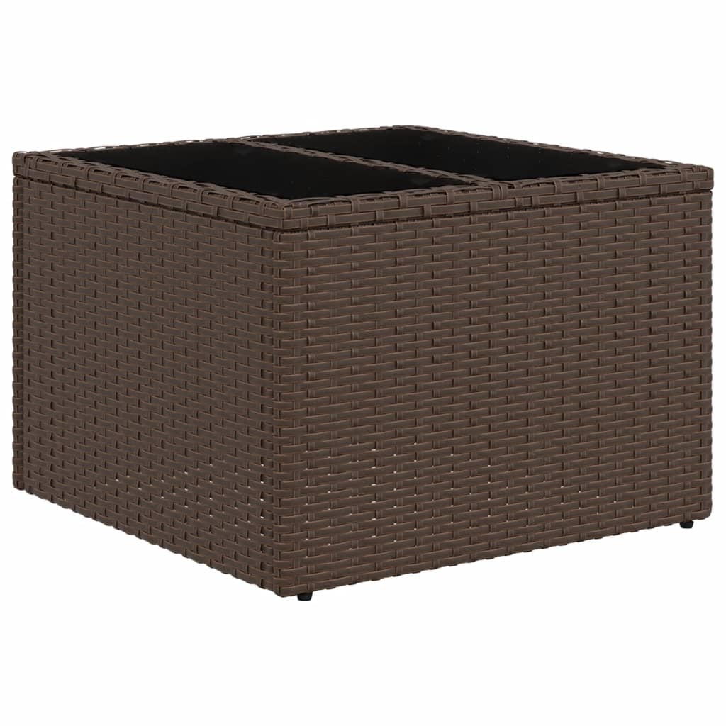 Set Divani da Giardino 14pz con Cuscini in Polyrattan Marrone