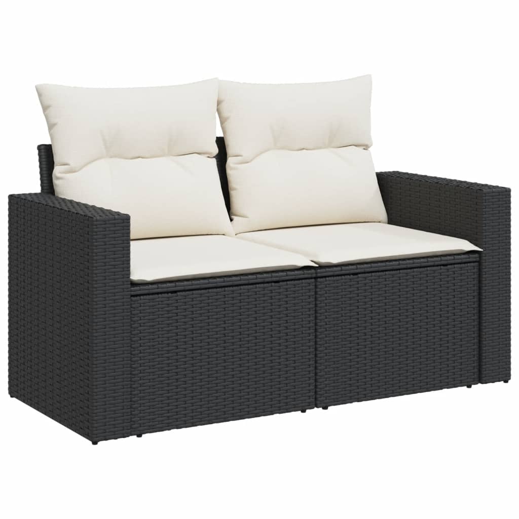 Set Divani da Giardino 10pz con Cuscini in Polyrattan Marrone