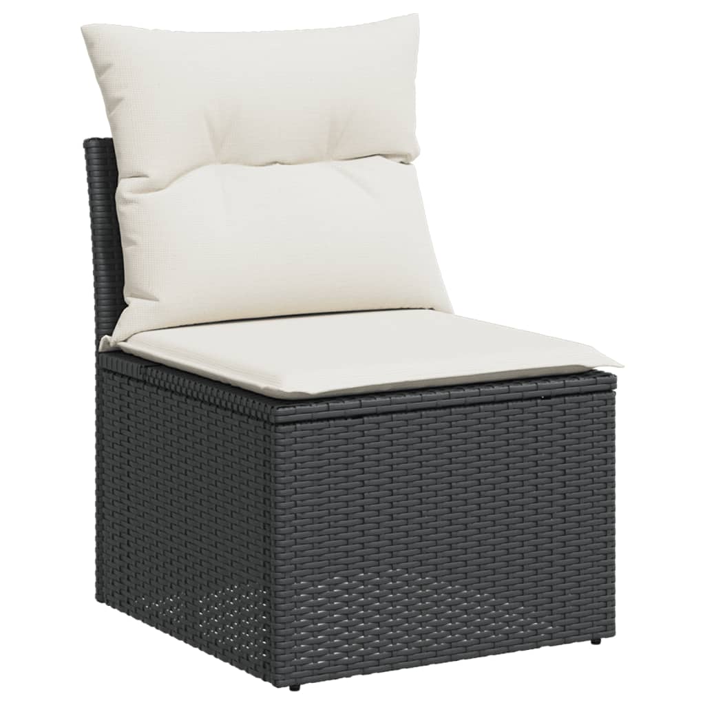 Set Divani da Giardino 10pz con Cuscini in Polyrattan Marrone