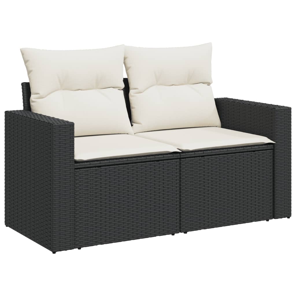 Set Divani da Giardino 11 pz con Cuscini Polyrattan Marrone