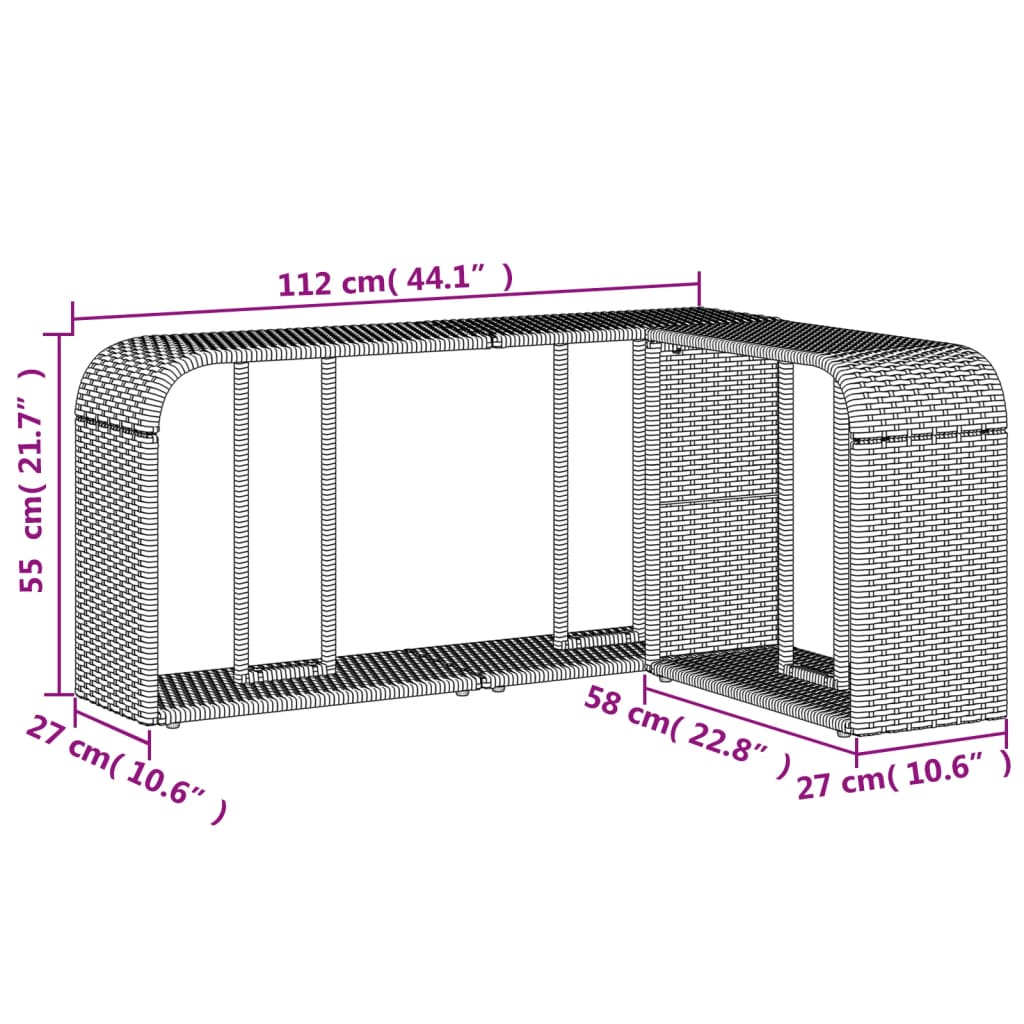 Set Divani da Giardino 11 pz con Cuscini Polyrattan Marrone