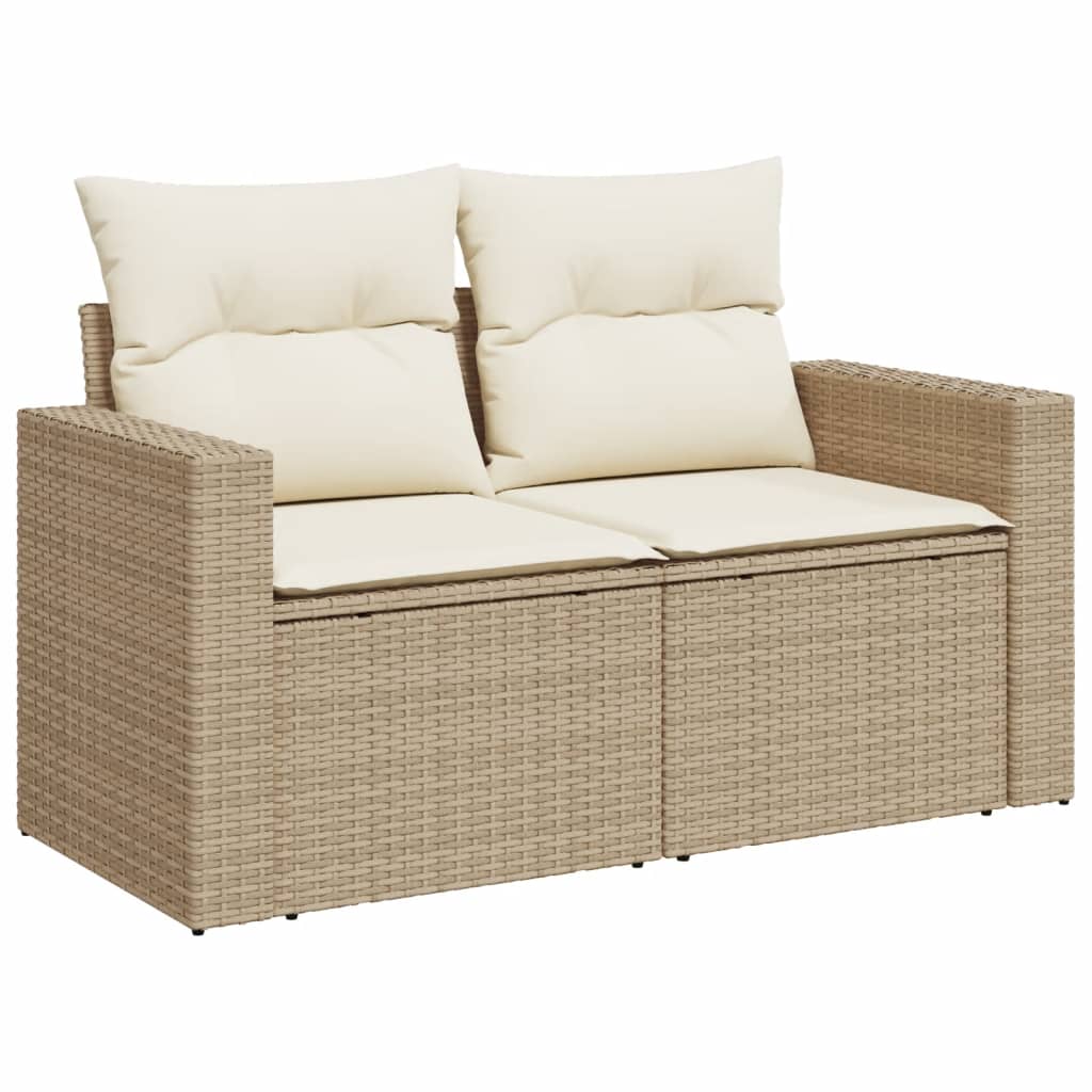 Set Divani da Giardino 11 pz con Cuscini Beige in Polyrattan