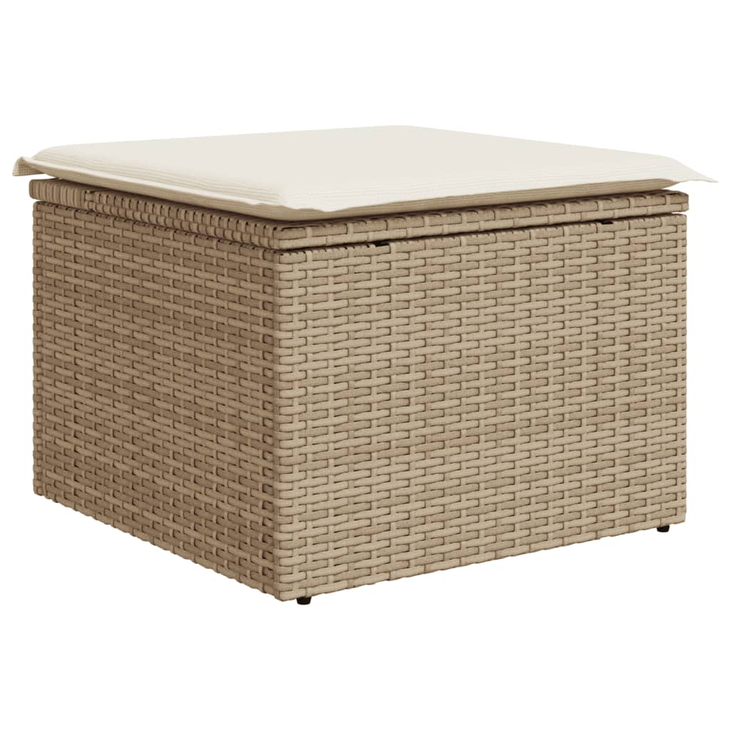 Set Divani da Giardino 11 pz con Cuscini Beige in Polyrattan