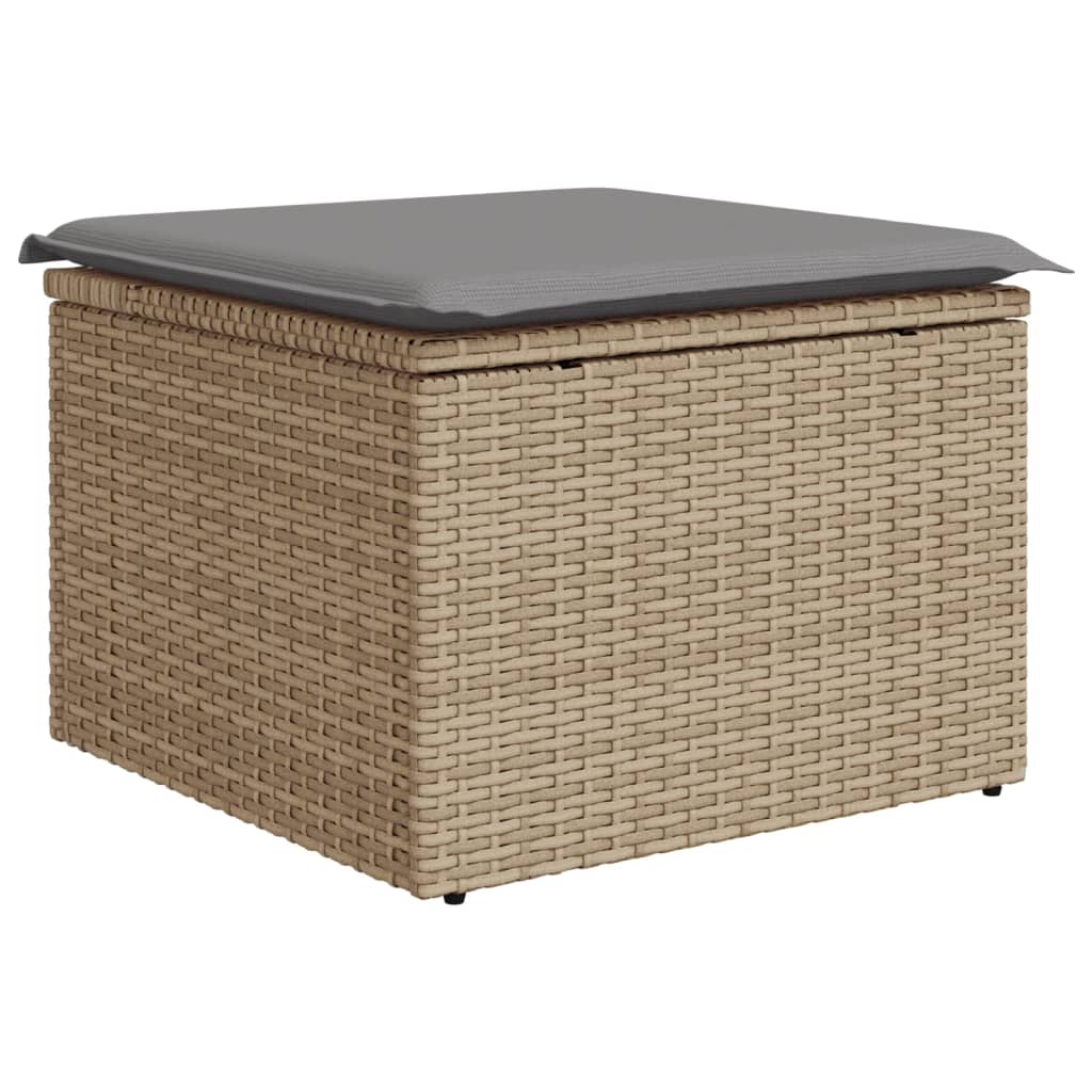 Set Divano da Giardino 8 pz con Cuscini Beige Misto Polyrattan