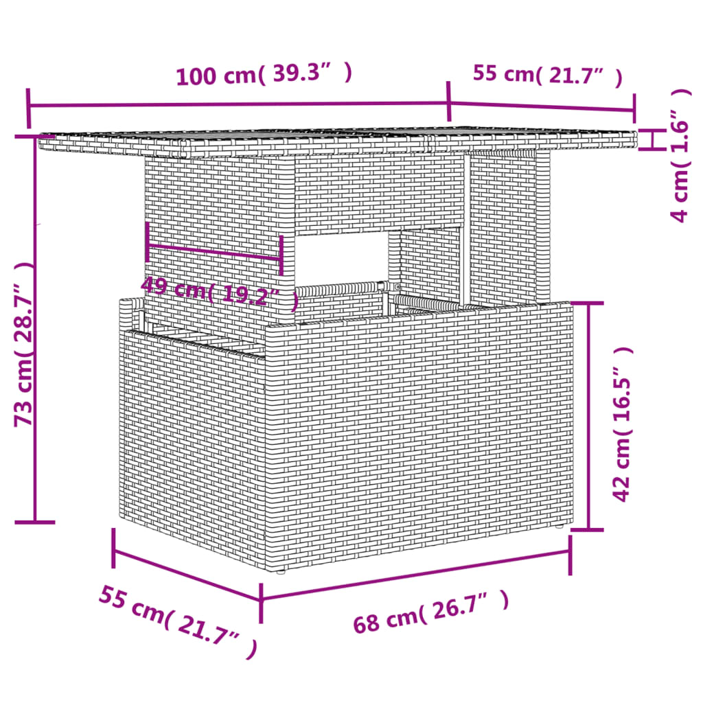 Set Divani da Giardino 7 pz con Cuscini Grigio in Polyrattan