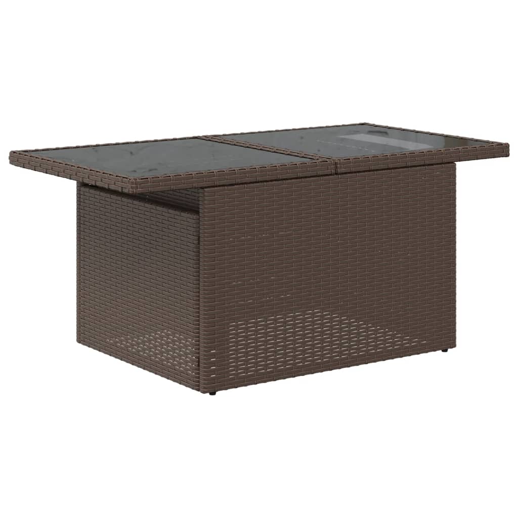 Set Divani da Giardino 9pz con Cuscini Marrone in Polyrattan