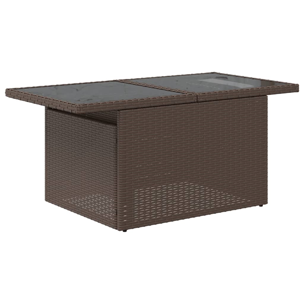 Set Divani da Giardino 10pz con Cuscini in Polyrattan Marrone