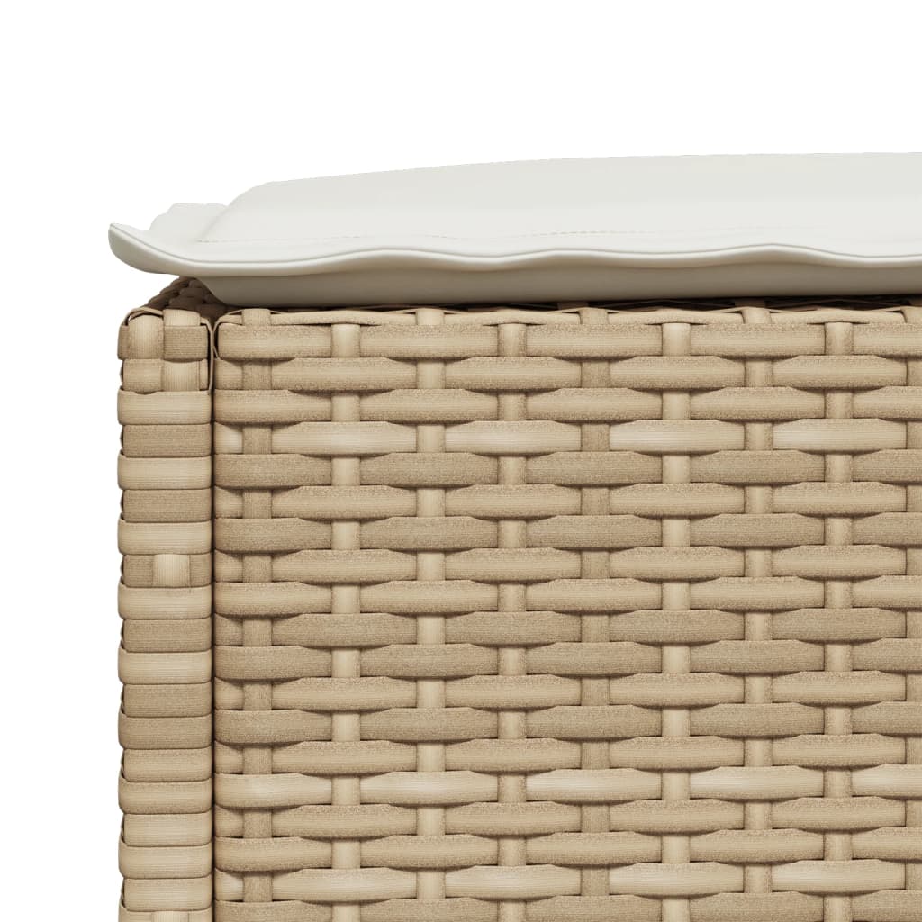 Set Divano da Giardino 4 pz con Cuscini Beige in Polyrattan