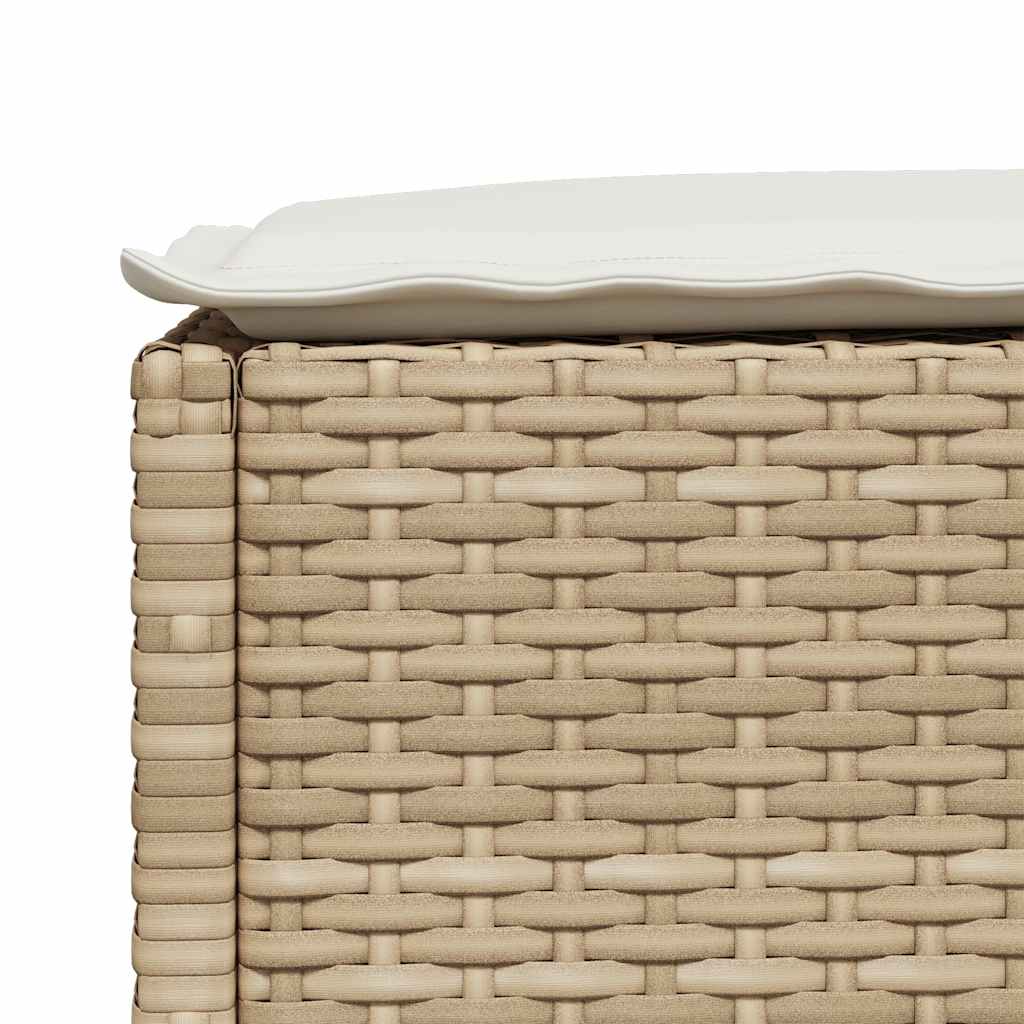 Set Divano da Giardino 6 pz con Cuscini Beige in Polyrattan